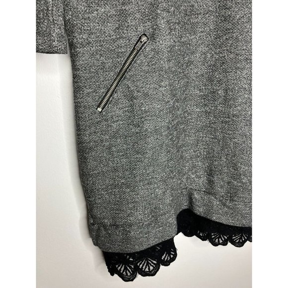 Anthropologie Dolan Women's Small Gray Zippered Pockets Tunic Sweater Dress - Picture 3 of 9